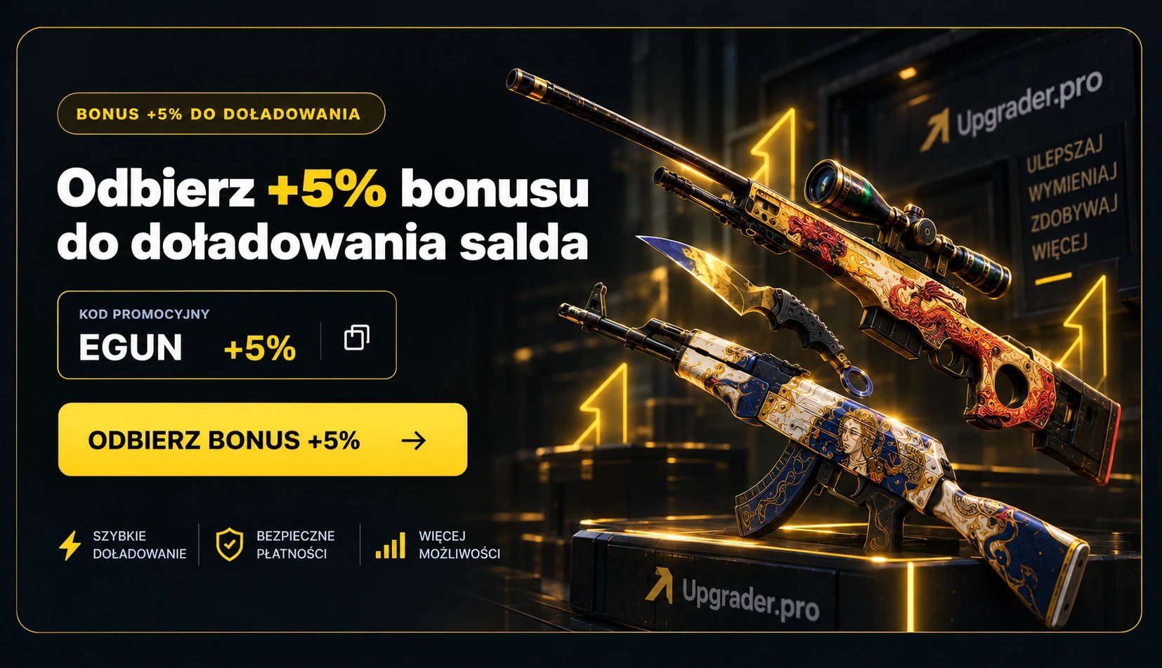 EGUN +5% do doładowania salda