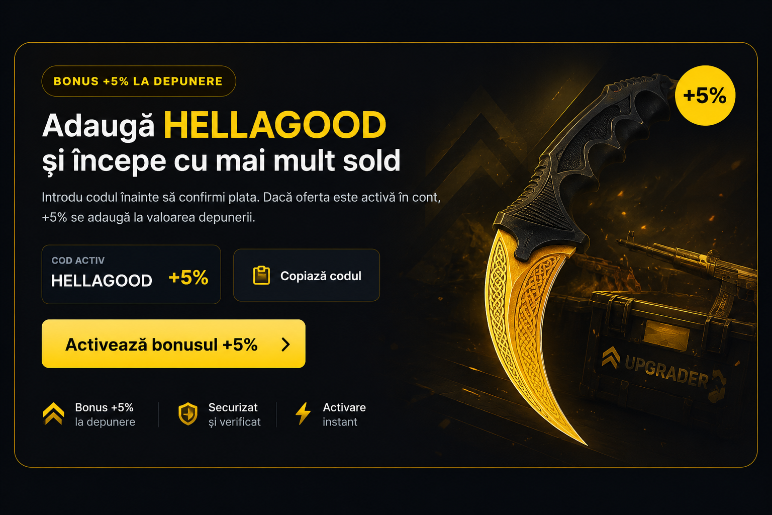 HELLAGOOD +5% do wpłaty