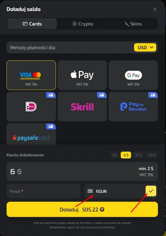 5. Zakończ Top Up